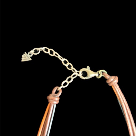 Vintage Silpada Leather and Blue Stone Necklace - Picture 4 of 6